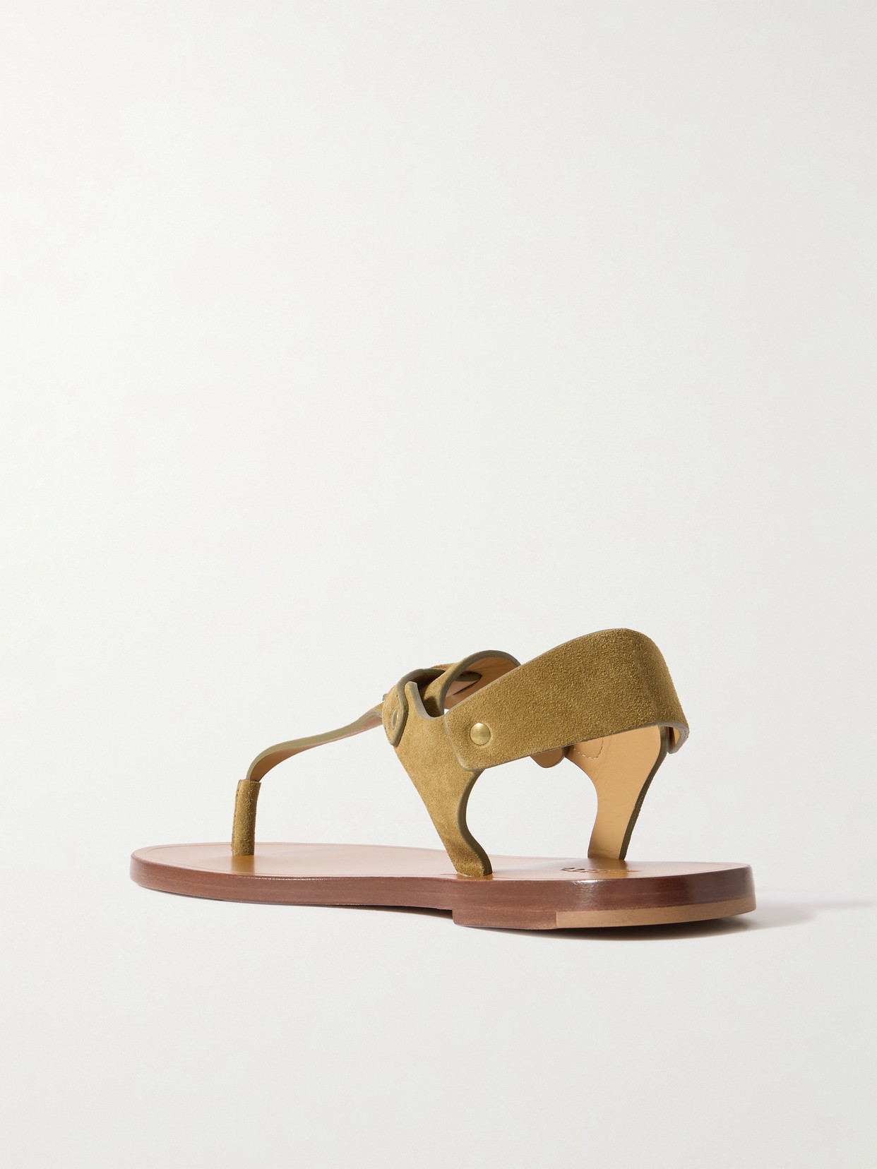 Isabel Marant Akel Leather T-strap Sandals In Green