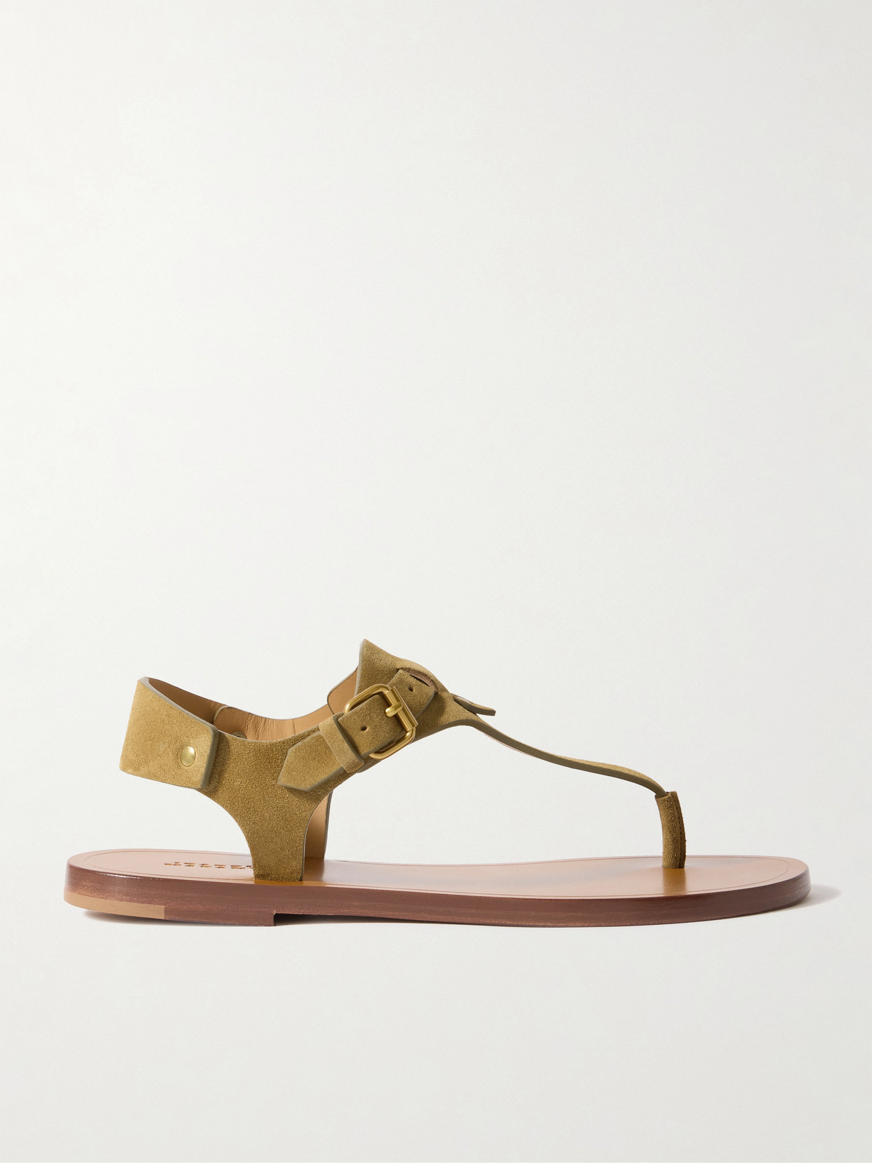 Isabel Marant Akel Leather T-strap Sandals In Green