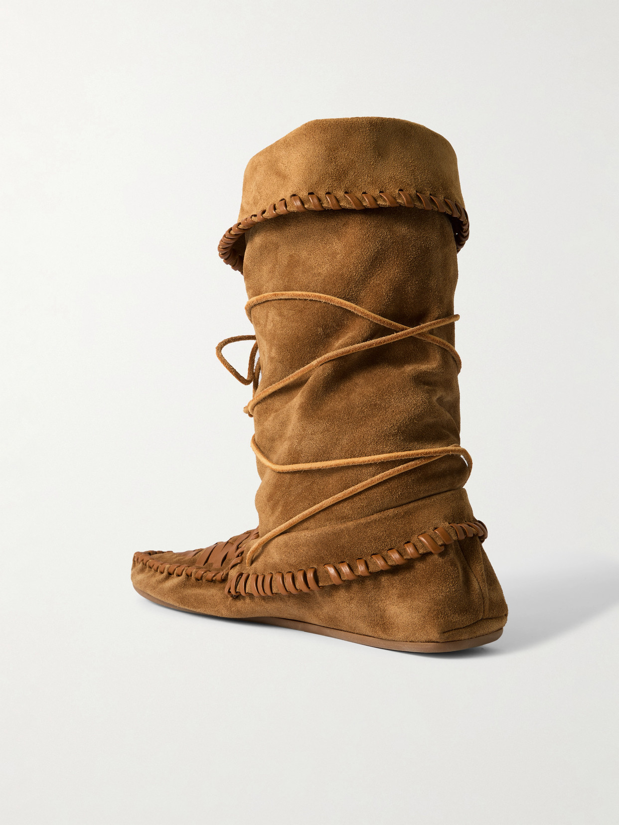 Isabel Marant Winki Tasseled Whipstitched Suede Boots In Brown