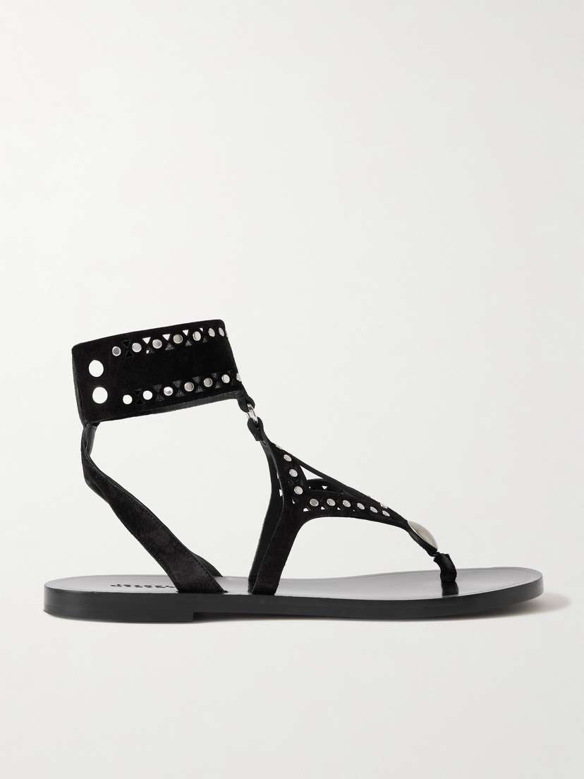 Isabel Marant Edil Cutout Studded Suede Sandals