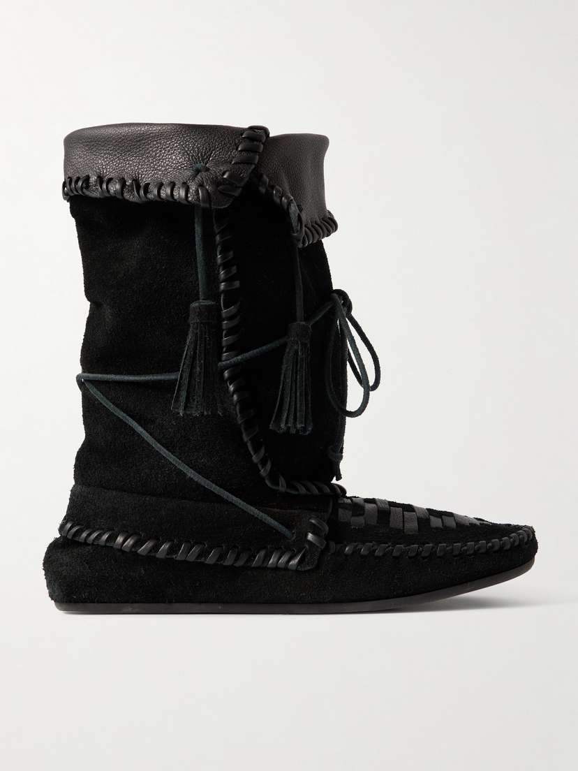 Marant Étoile Winki Tasseled Whipstitched Suede Boots