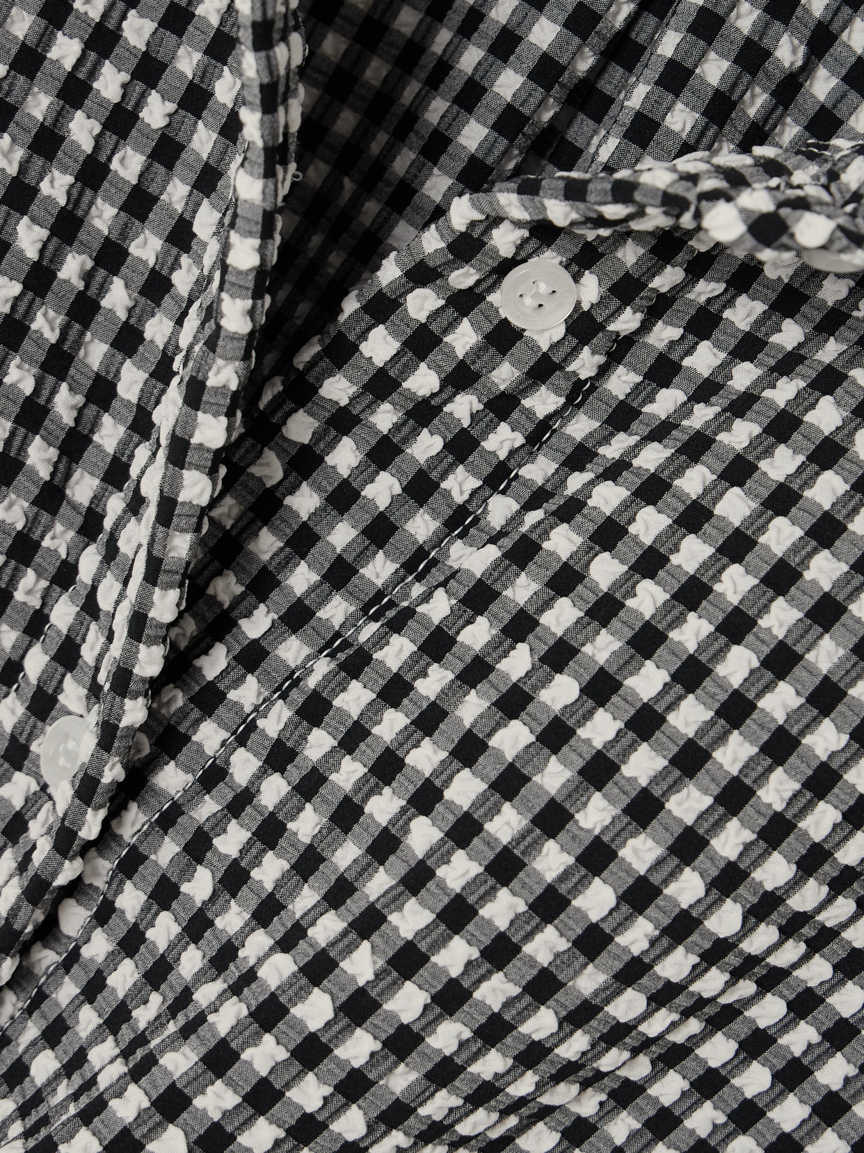 Hunza G Vichy Printed Oversized Shirt In Gray