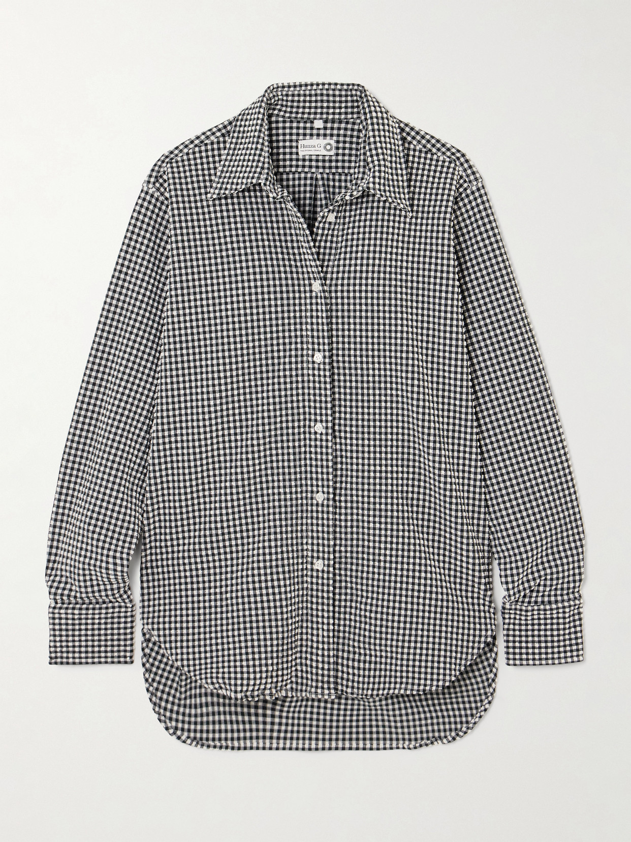 Hunza G Vichy Printed Oversized Shirt In Gray