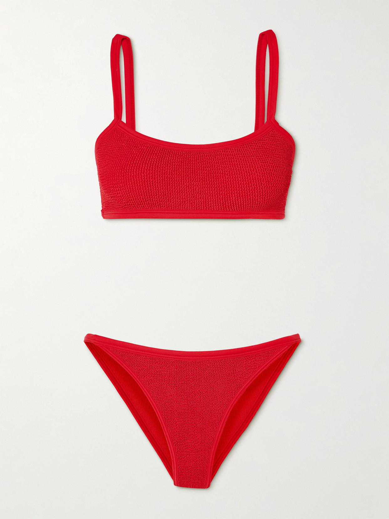 Hunza G Tyler Seersucker Bikini In Red