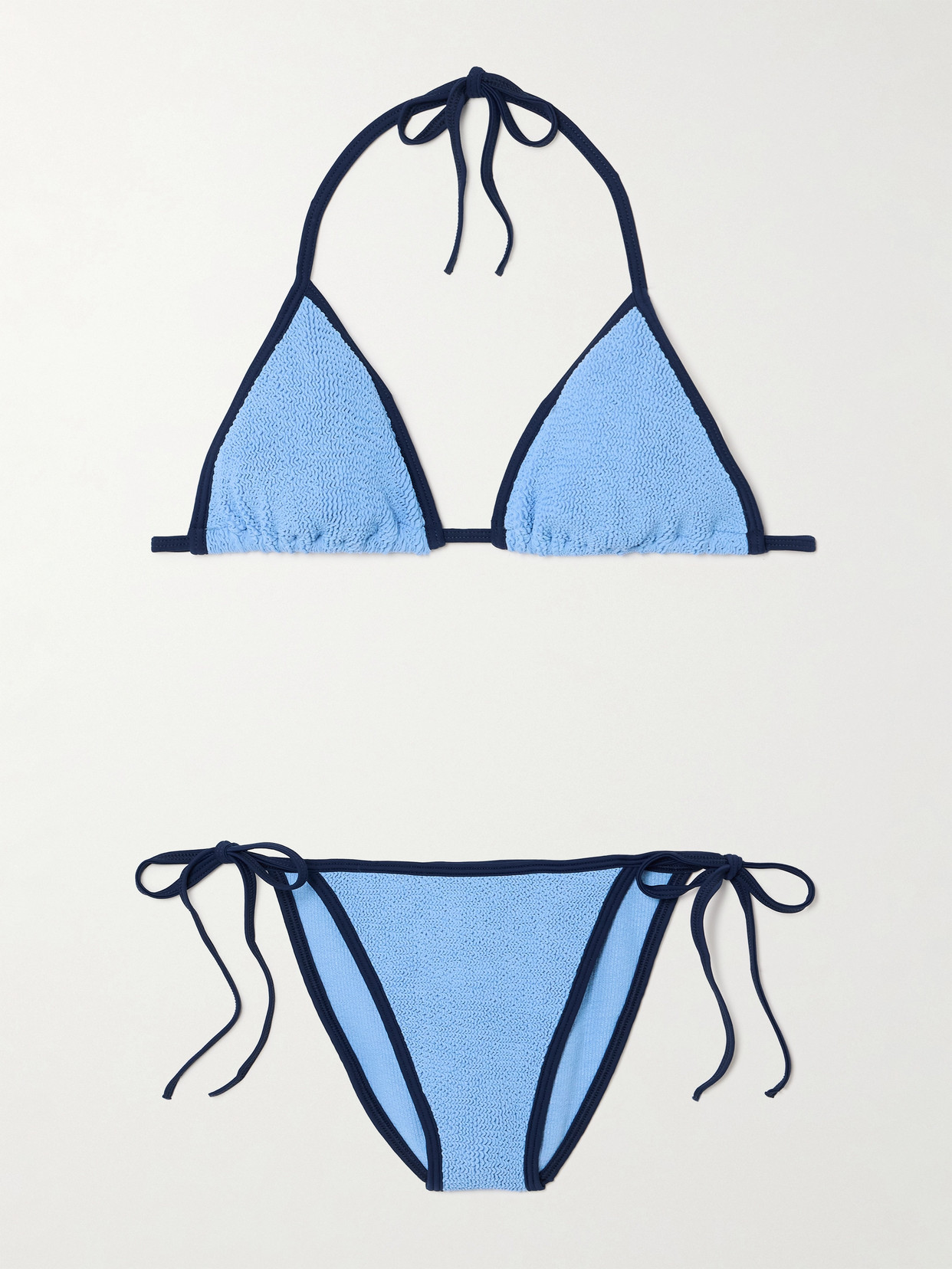 Hunza G Gina Seersucker Bikini In Blue