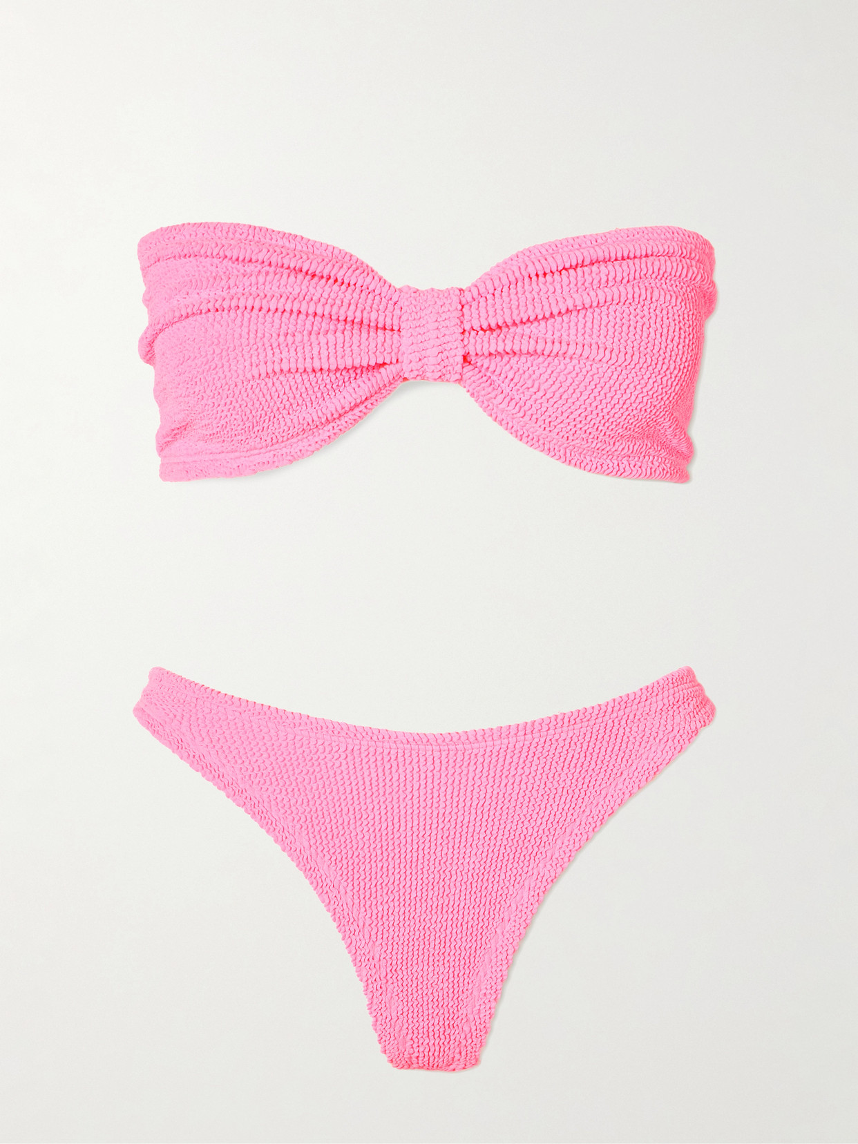 Hunza G 'tina' Pink Sleeveless Bikini With Rear Ruched Details In Pink