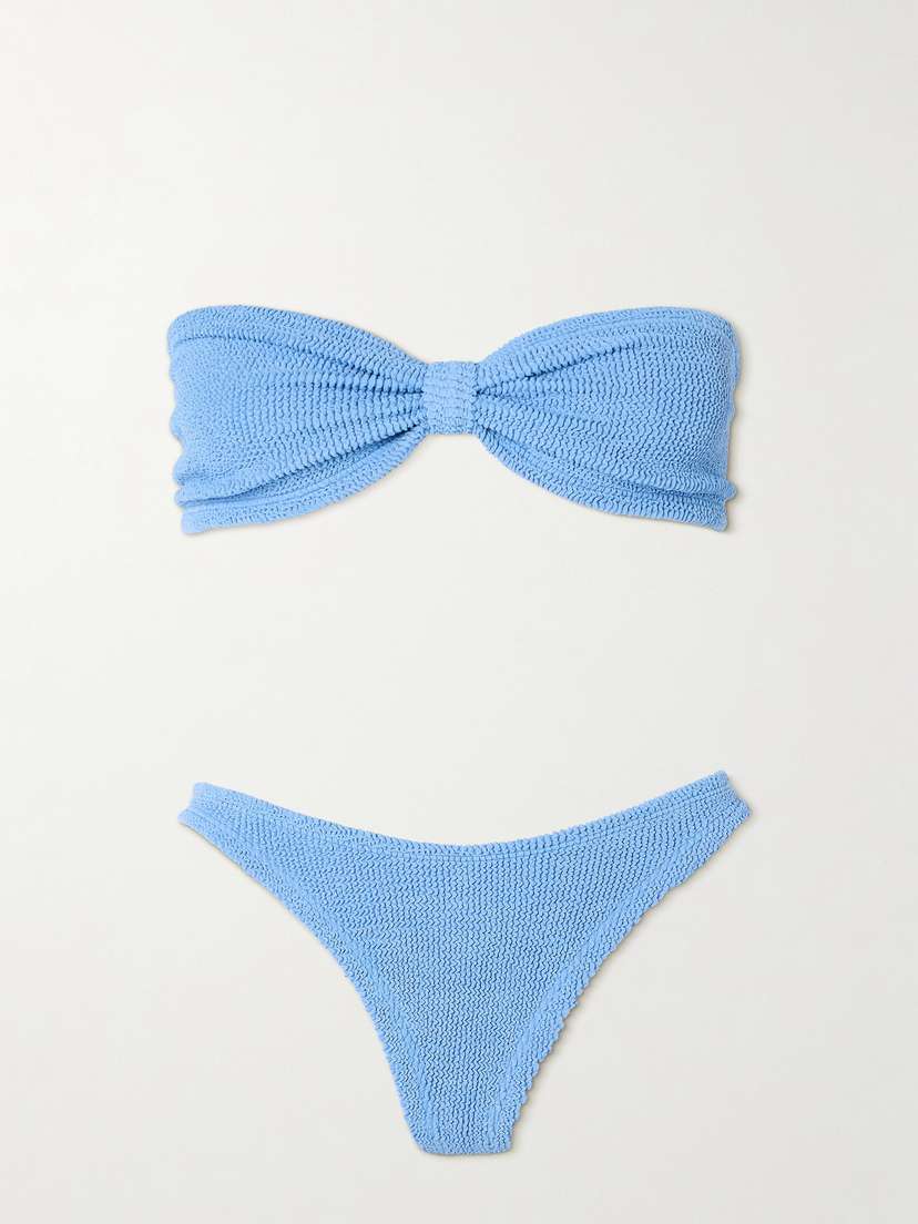 Hunza G Tina Twist-front Seersucker Bikini