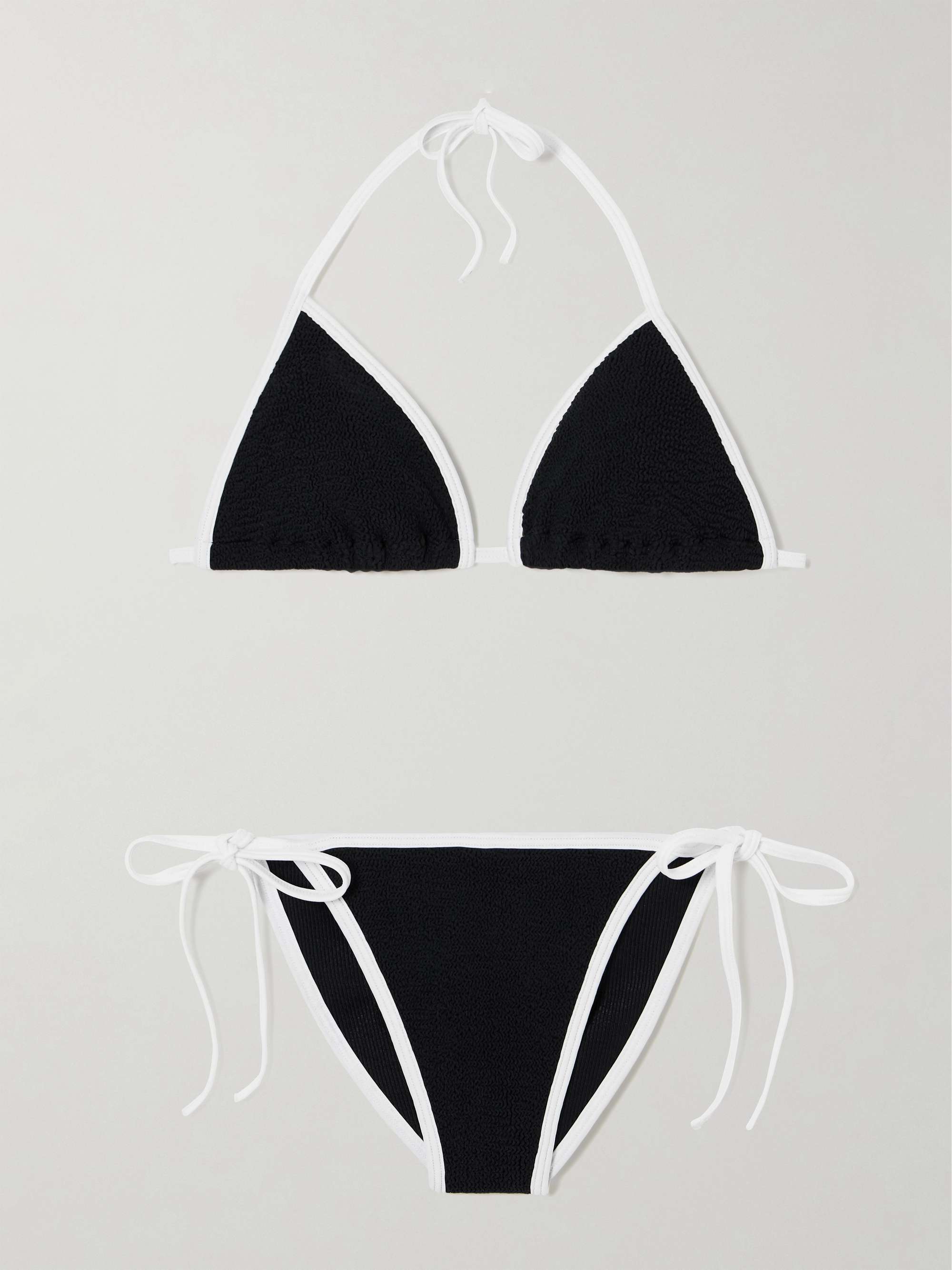Gina seersucker bikini - black - One Size