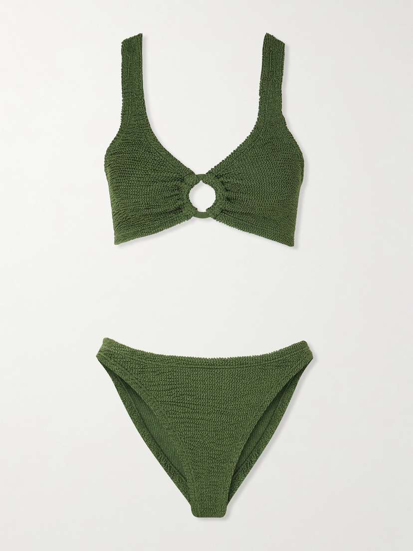 Hunza G Julia Embellished Seersucker Bikini