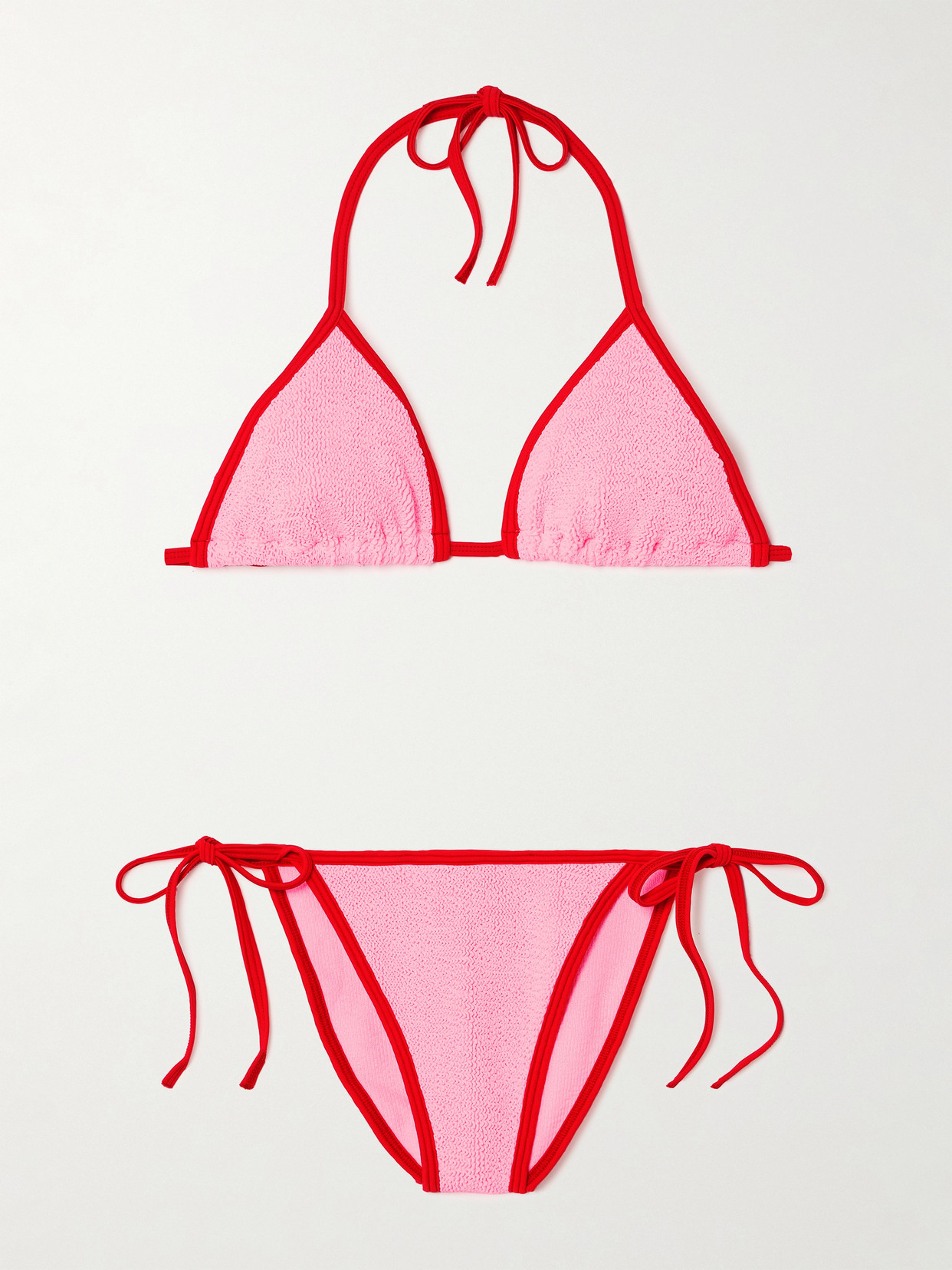 Hunza G Gina Seersucker Bikini In Pink