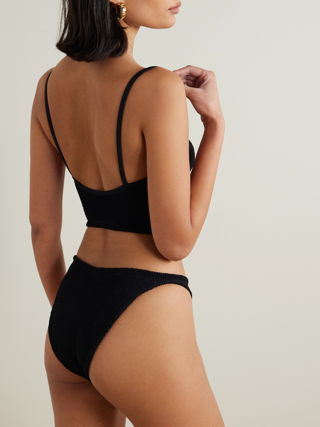 Hunza G Strap Seersucker Bikini In Black