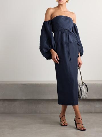 Rosie Assoulin Off-the-shoulder taffeta midi dress