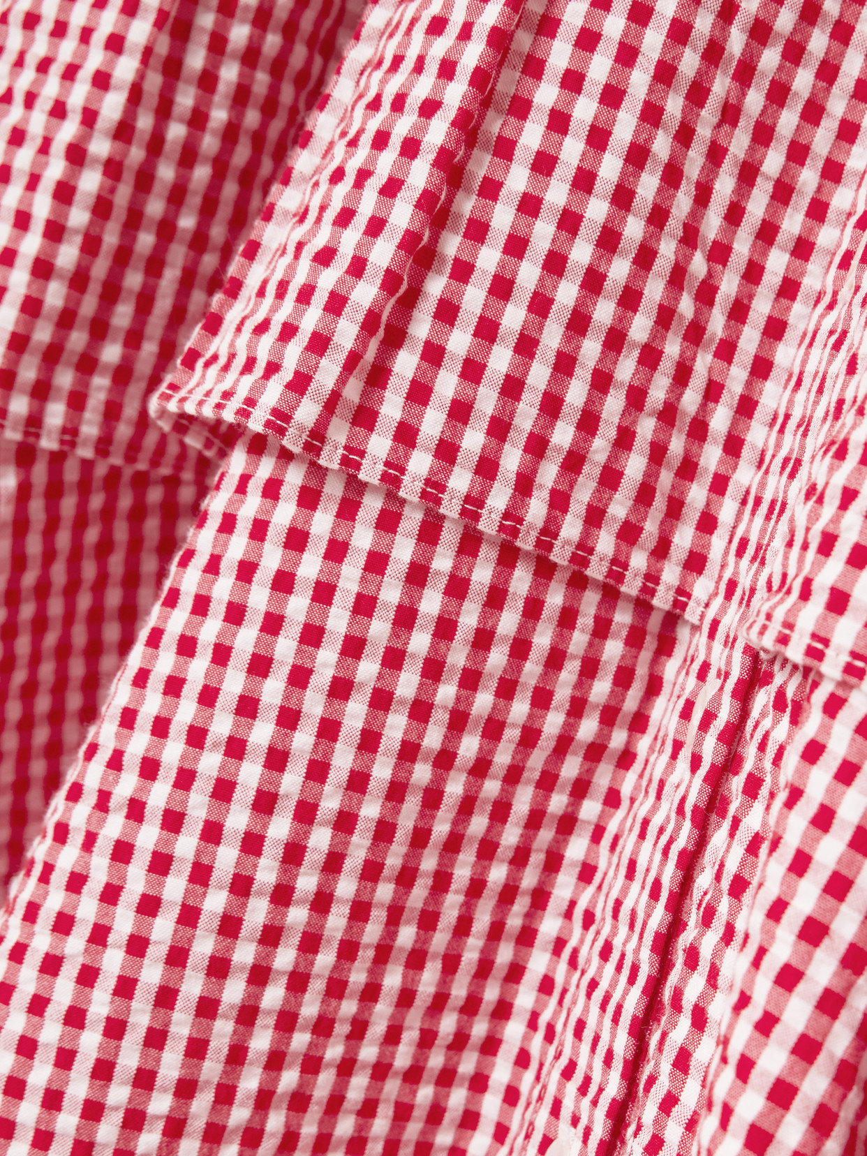 Shop Rosie Assoulin Boogie Woogie Bugle Boy Gingham Cotton-seersucker Maxi Shirt Dress In Red