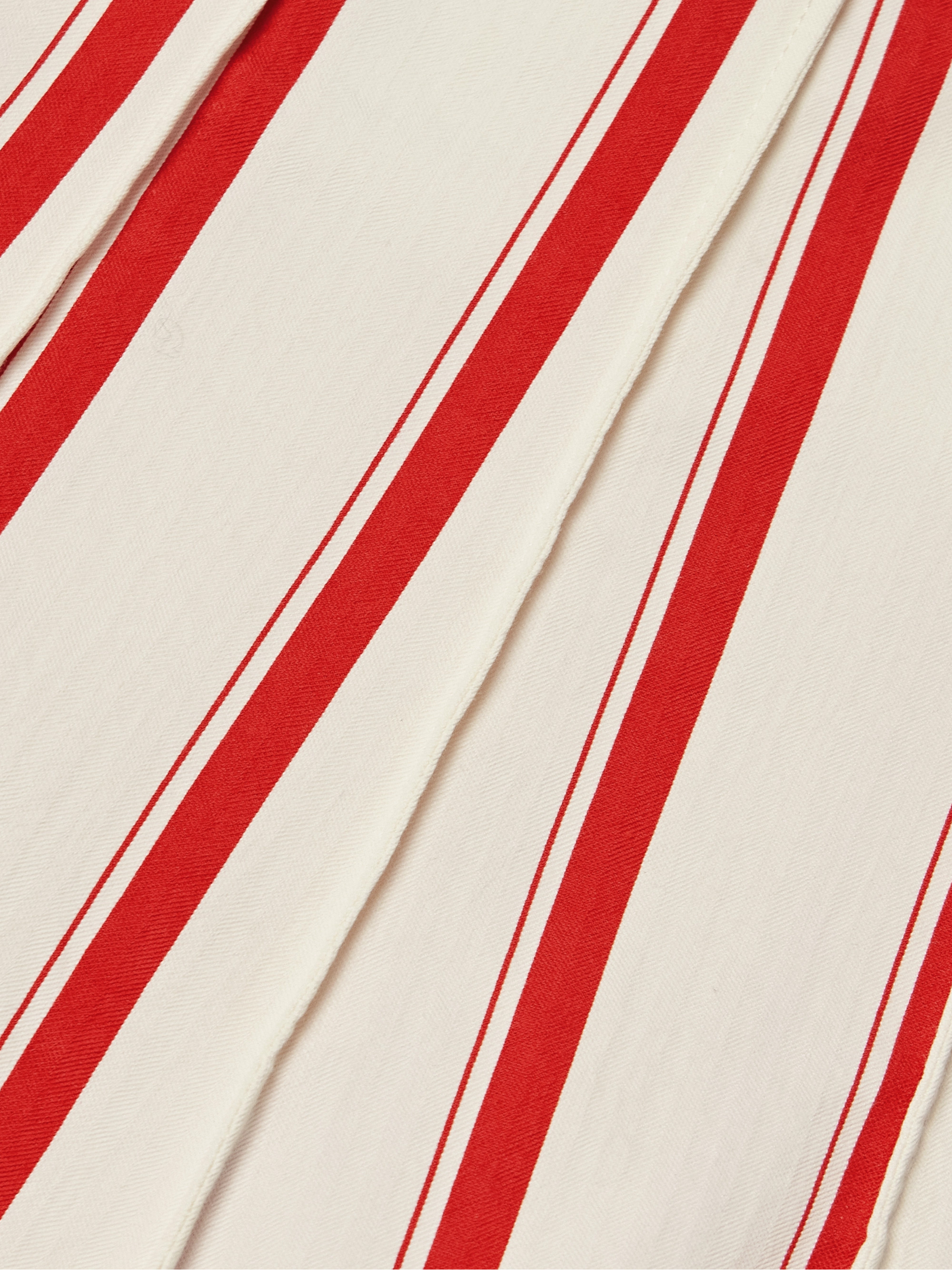 Rosie Assoulin Million Pleats striped herringbone cotton-blend maxi skirt