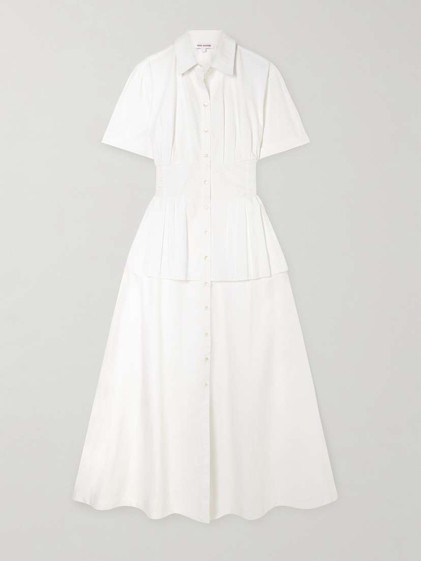 Rosie Assoulin Boogie Woogie Bugle Boy Cotton-poplin Maxi Shirt Dress
