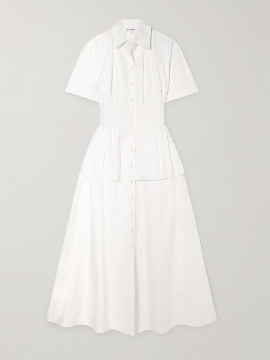 boogie woogie bugle boy cotton-poplin maxi shirt dress
