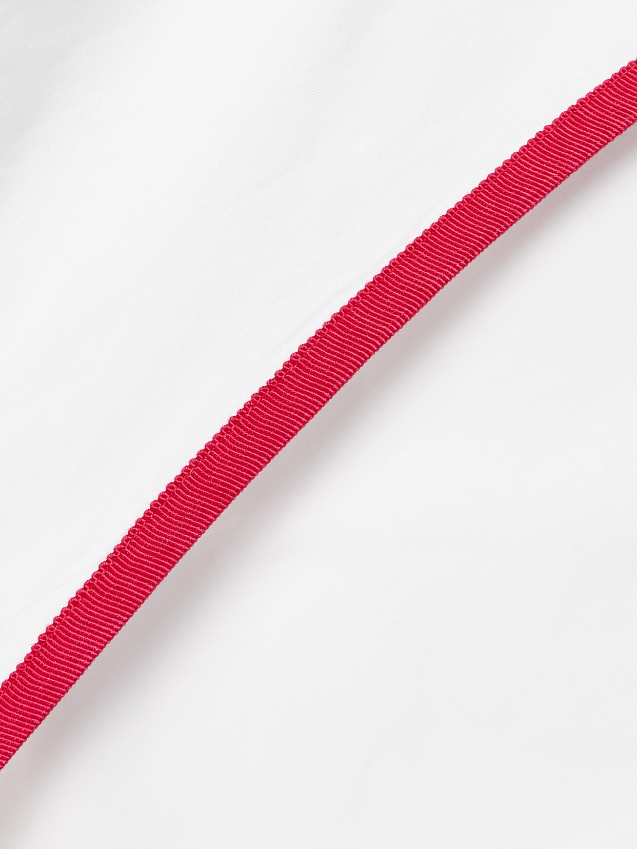 Rosie Assoulin Ribbon Grosgrain-trimmed Cotton-poplin Midi Wrap Dress In White