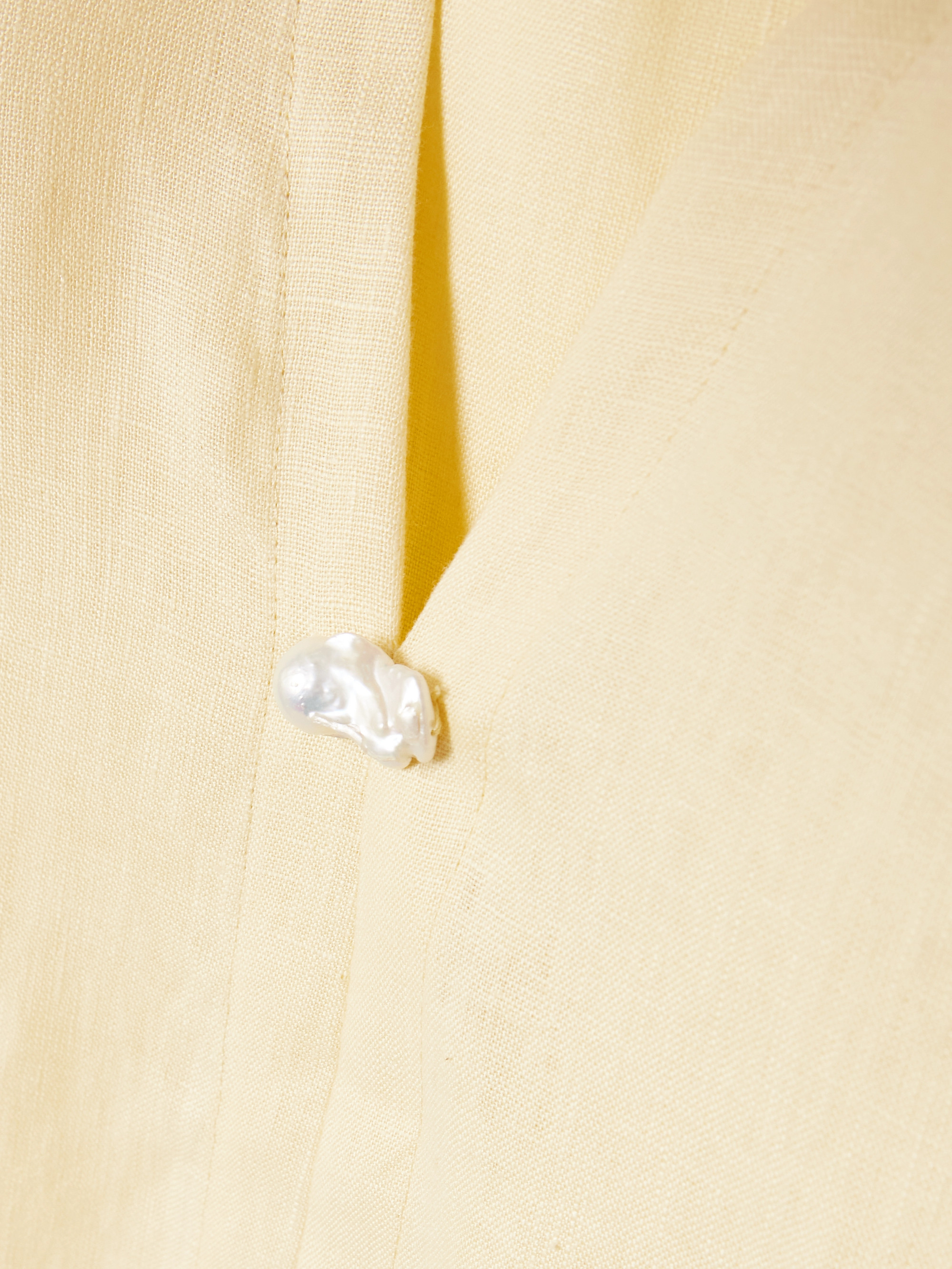 SARA CRISTINA Pearl-embellished linen kaftan