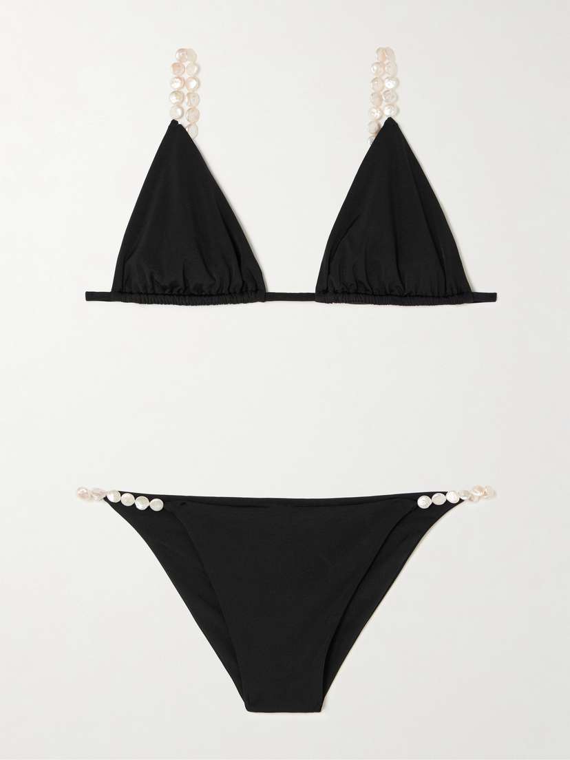 SARA CRISTINA Pearl-embellished Bikini
