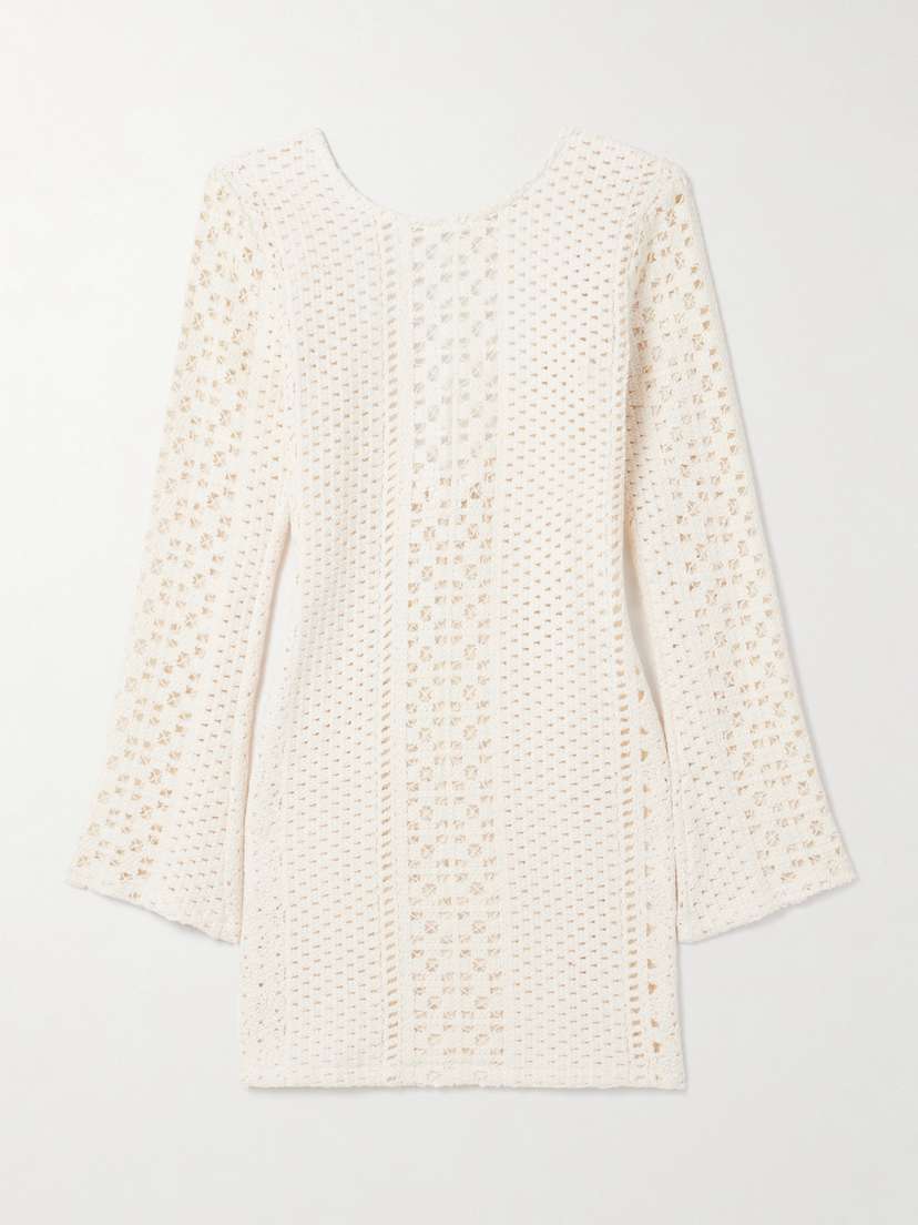 SARA CRISTINA Gala Crocheted Cotton Mini Dress