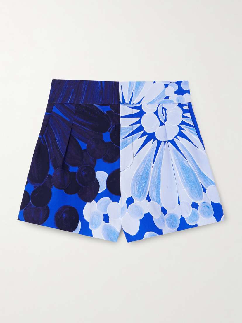 Themis Z Nefeli Floral-print Crepe Shorts