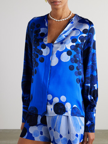 THEMIS Z Nefeli printed silk-satin shirt