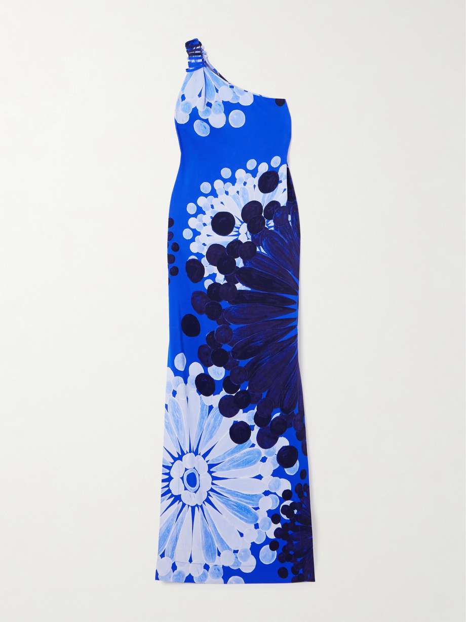 nefeli one-shoulder floral-print crepe maxi dress