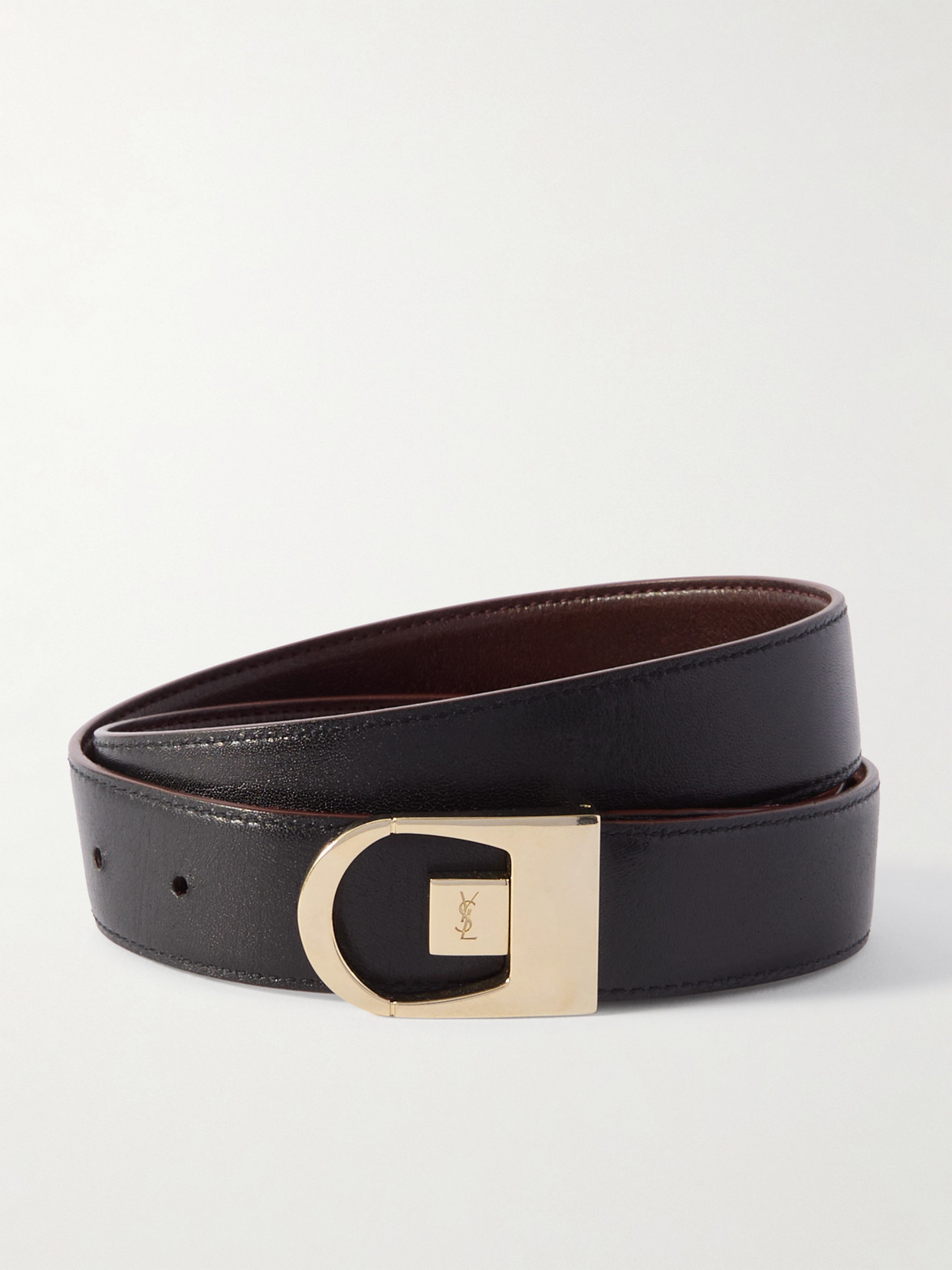 Saint Laurent Leather Belt In Black