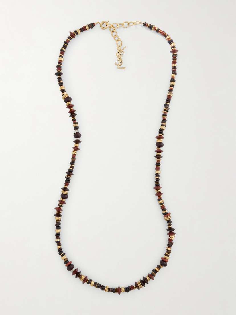 Saint Laurent Loulou Gold-tone Shell Necklace