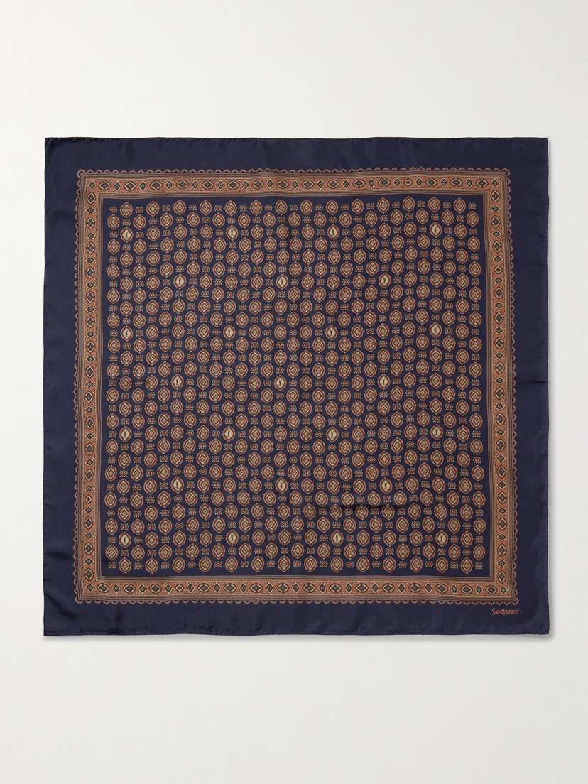 Saint Laurent Printed Silk-twill Scarf