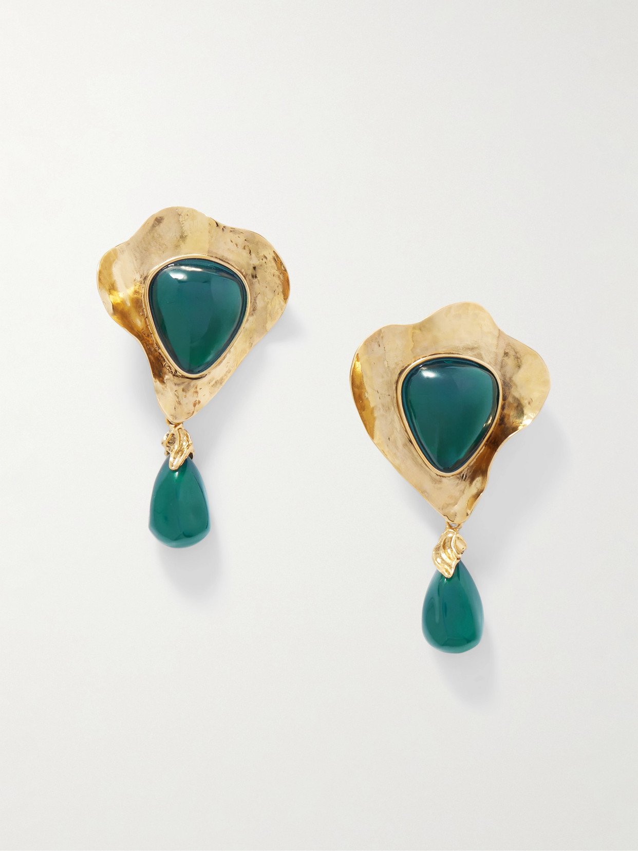 Saint Laurent Gold-tone And Resin Clip Earrings