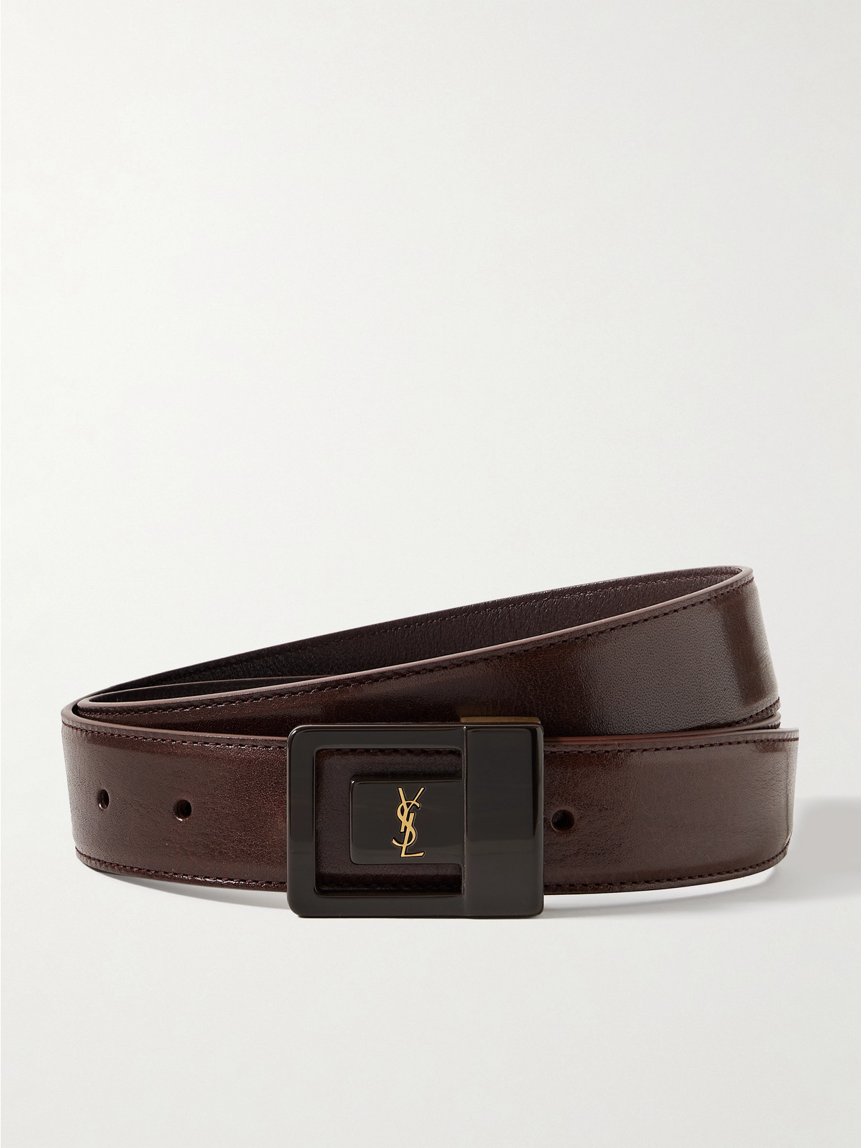 SAINT LAURENT - Leather Belt - Brown