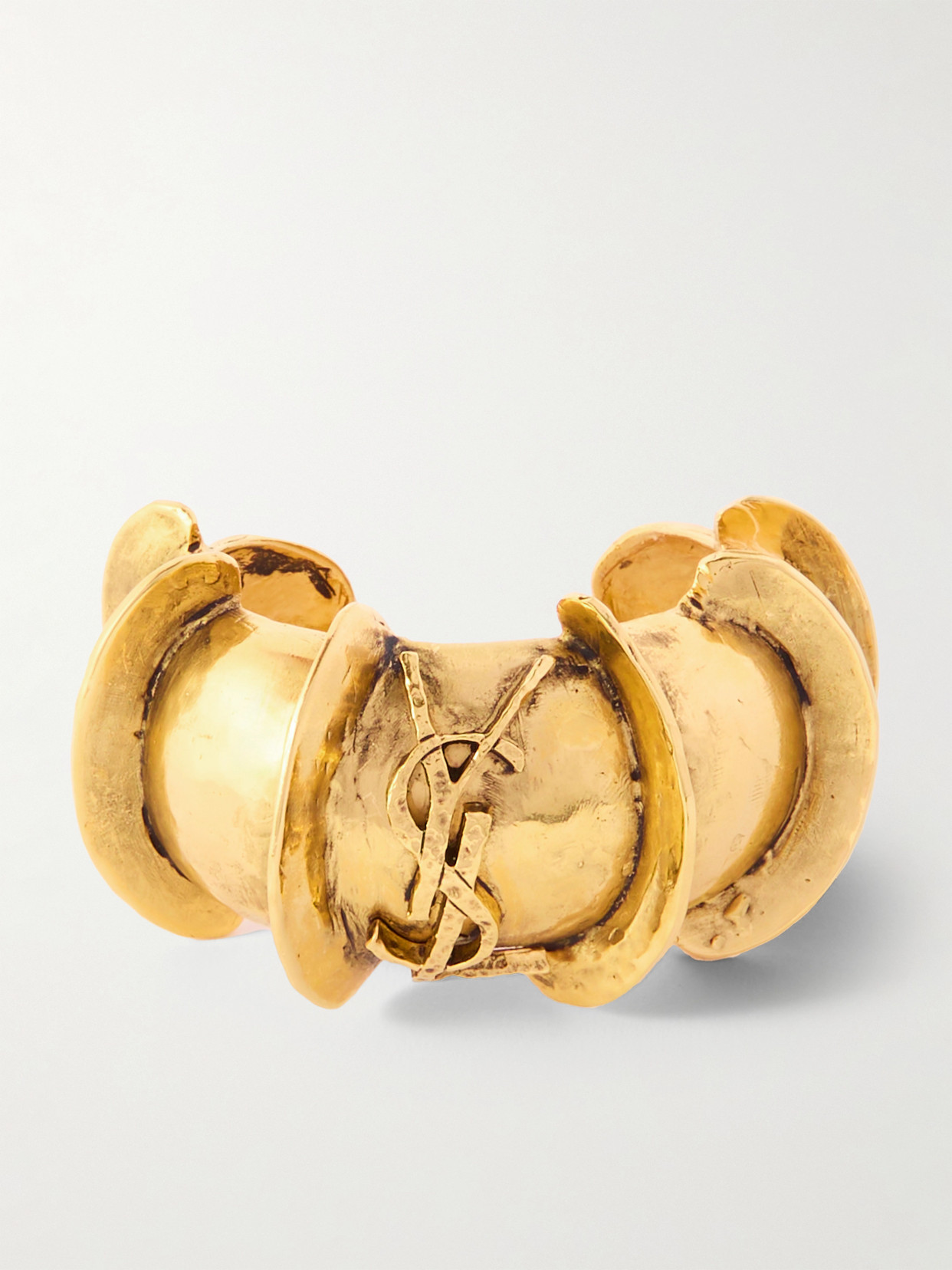 Saint Laurent Cassandre Cuff Bracelet In Gold