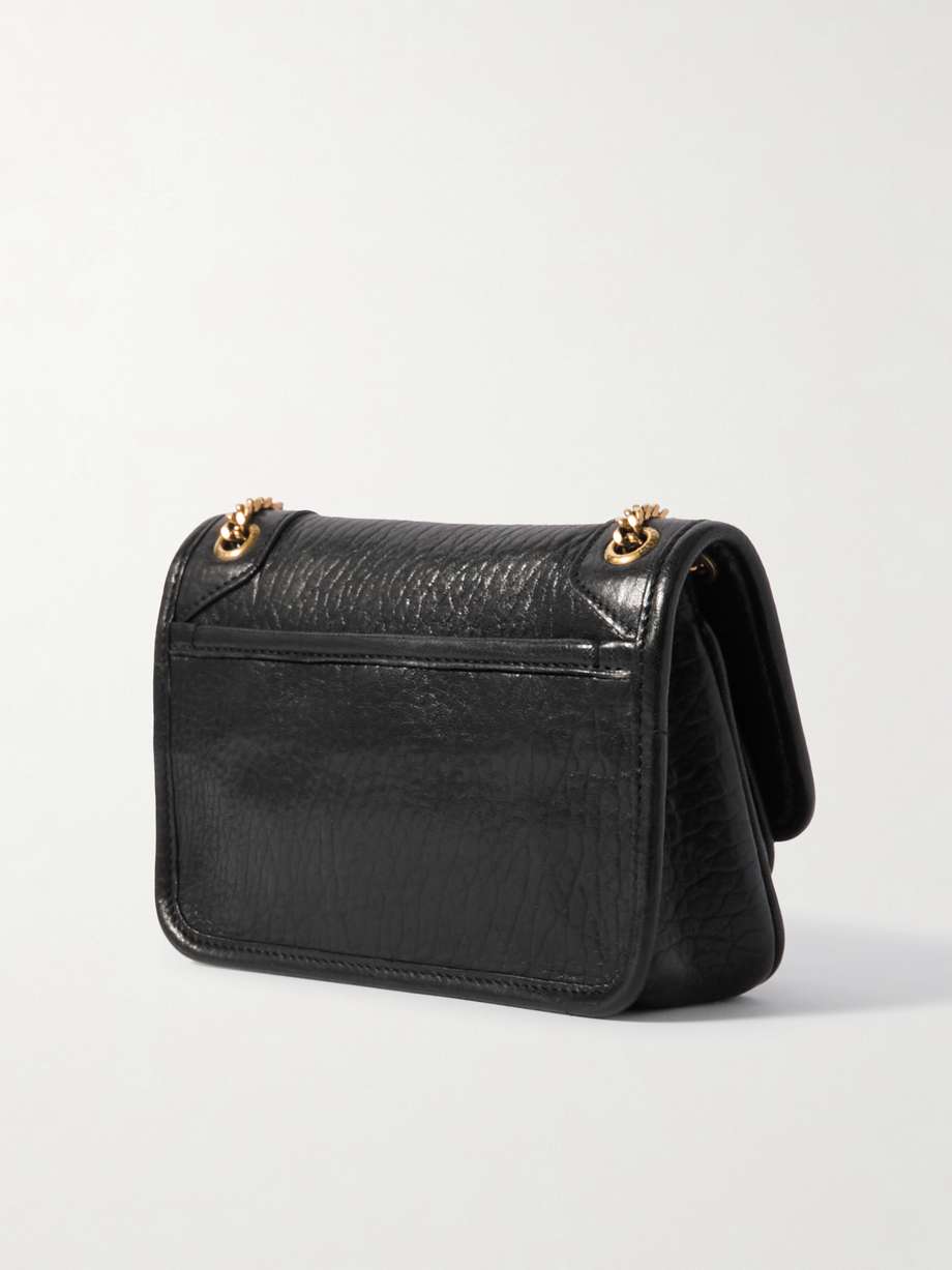 Niki mini crinkled shoulder 22 in Chestnut Brown Lamskin Gold Hardware