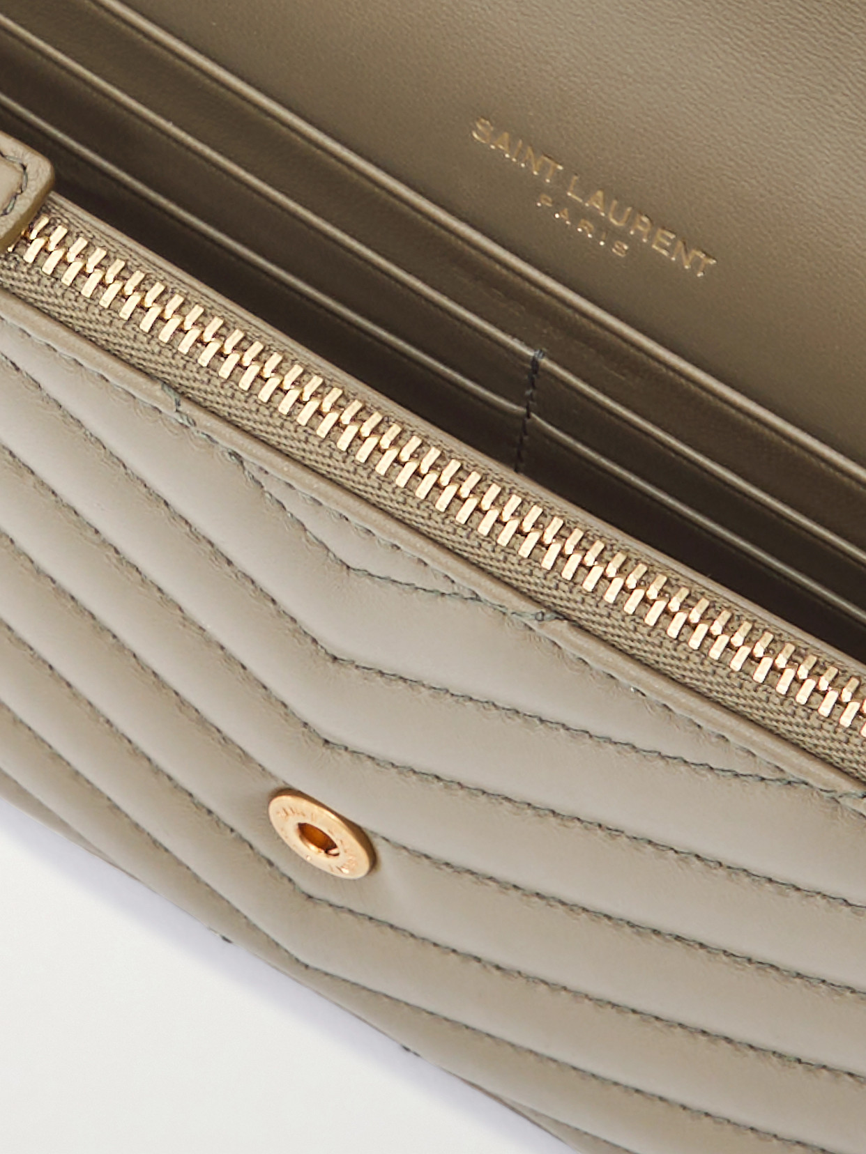 Saint Laurent Cassandre Envelope Mini Matelassé Leather Shoulder Bag In Green
