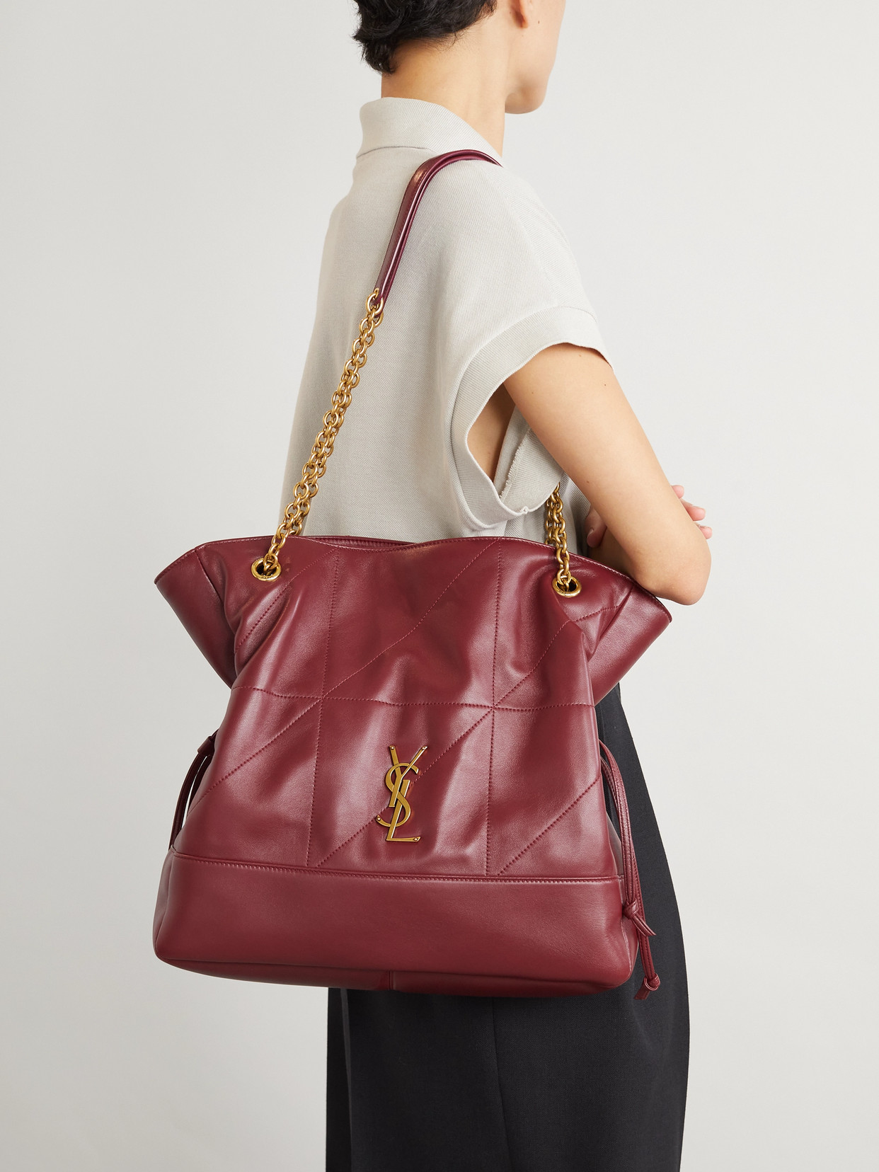 SAINT LAURENT JAMIE SHOPPING QUILTED LEATHER SHOULDER BAG