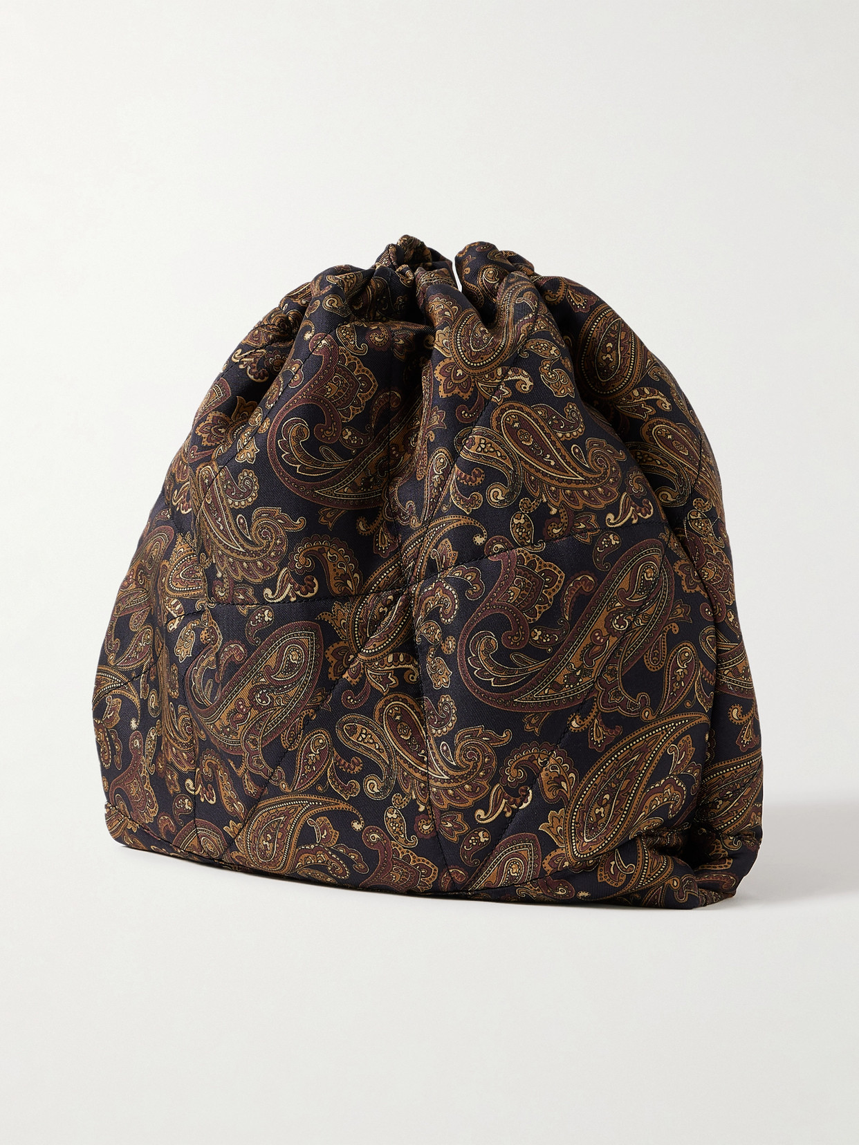 Saint Laurent Jamie Embellished Quilted Paisley-print Twill Shoulder Bag