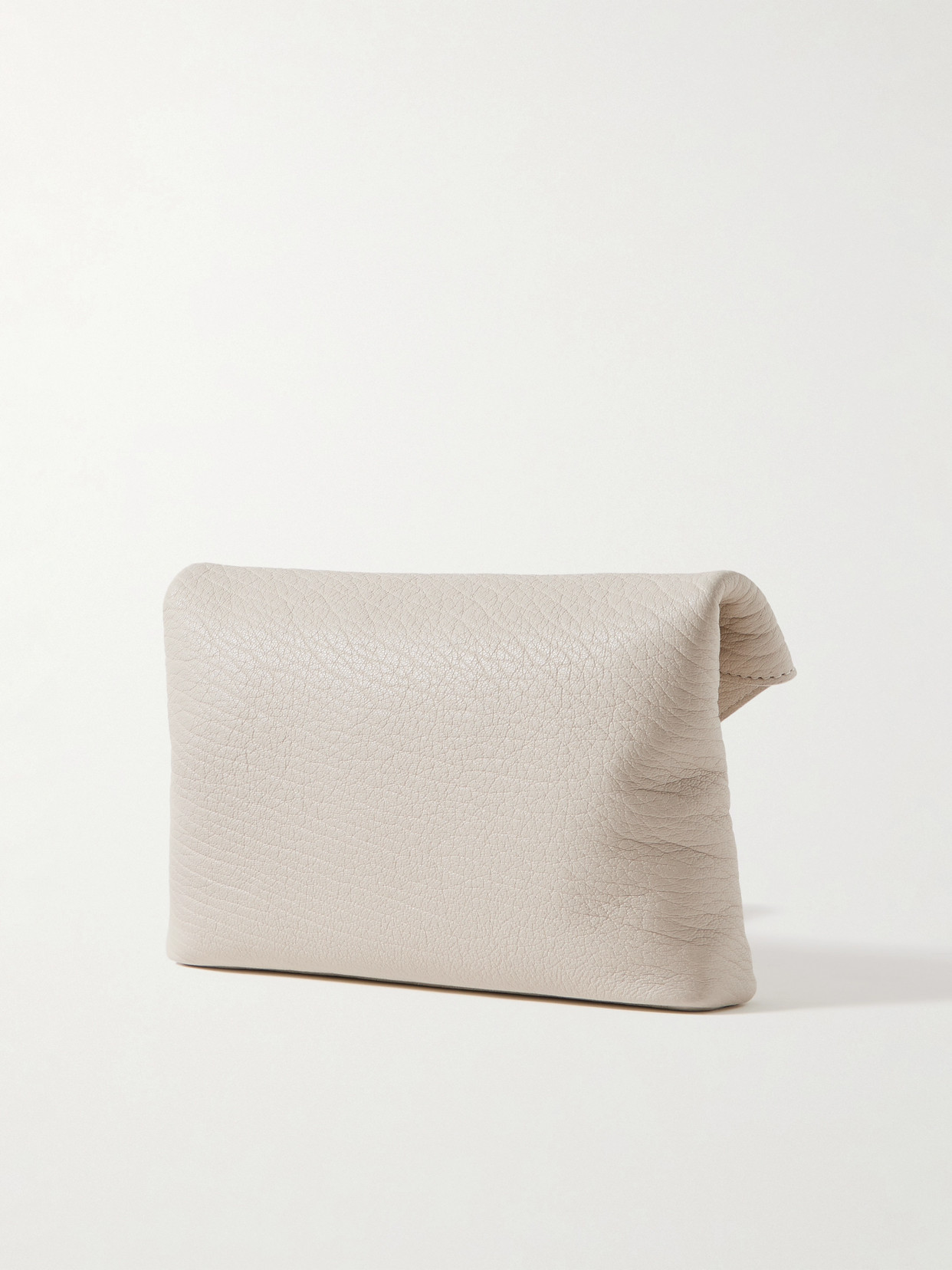 Saint Laurent Cassandre Mini Textured-leather Shoulder Bag In Cream