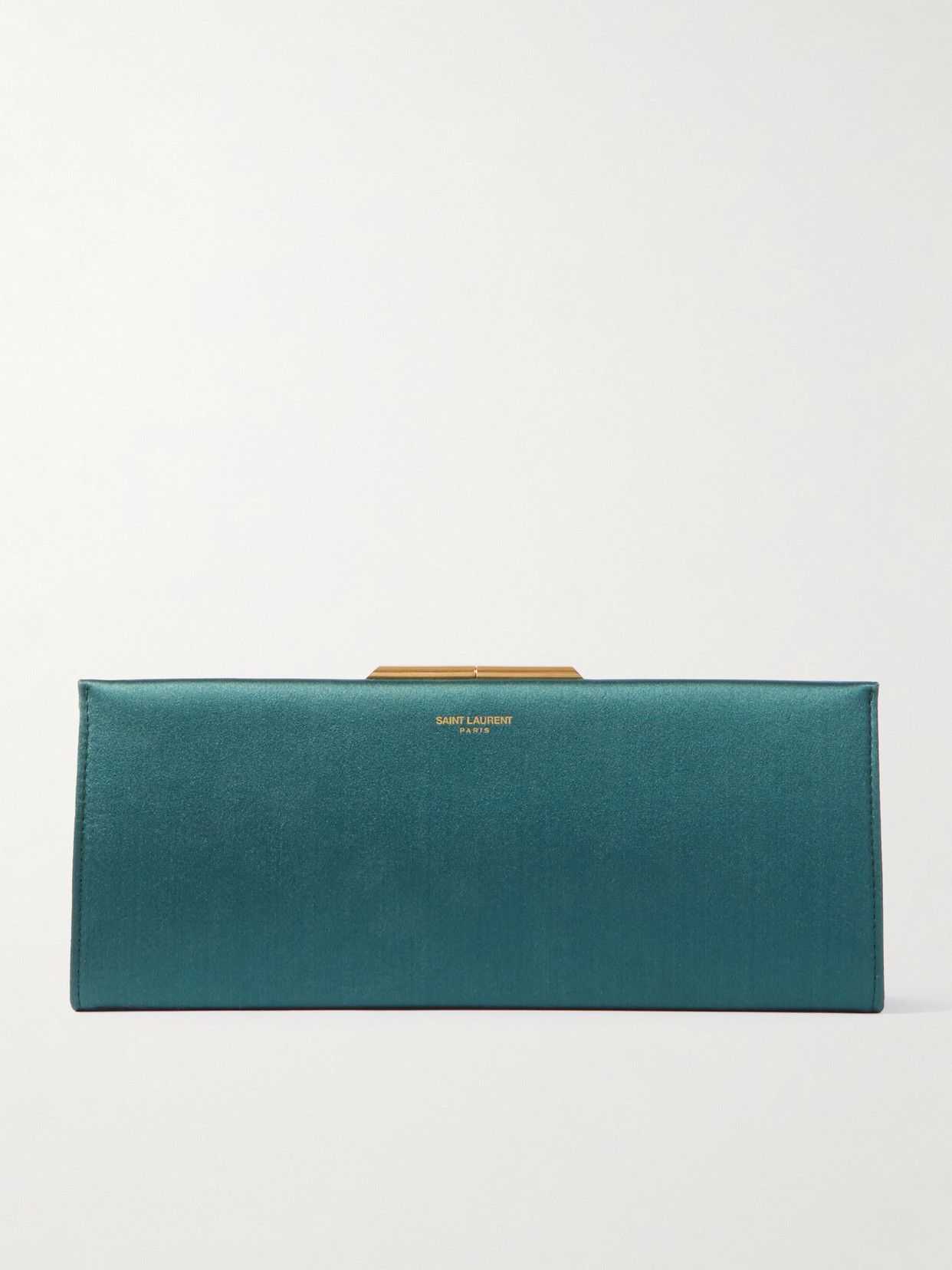 SAINT LAURENT - Midnight Small Satin Clutch - Green
