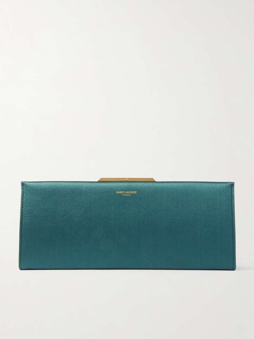Saint Laurent Midnight Small Satin Clutch
