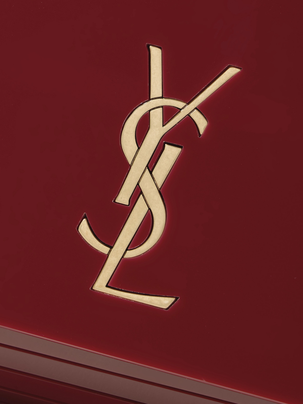 Saint Laurent Vicky Plexiglass Shoulder Bag In Burgundy