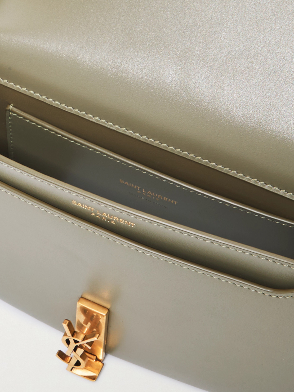Saint Laurent Voltaire Mini Leather Shoulder Bag In Green