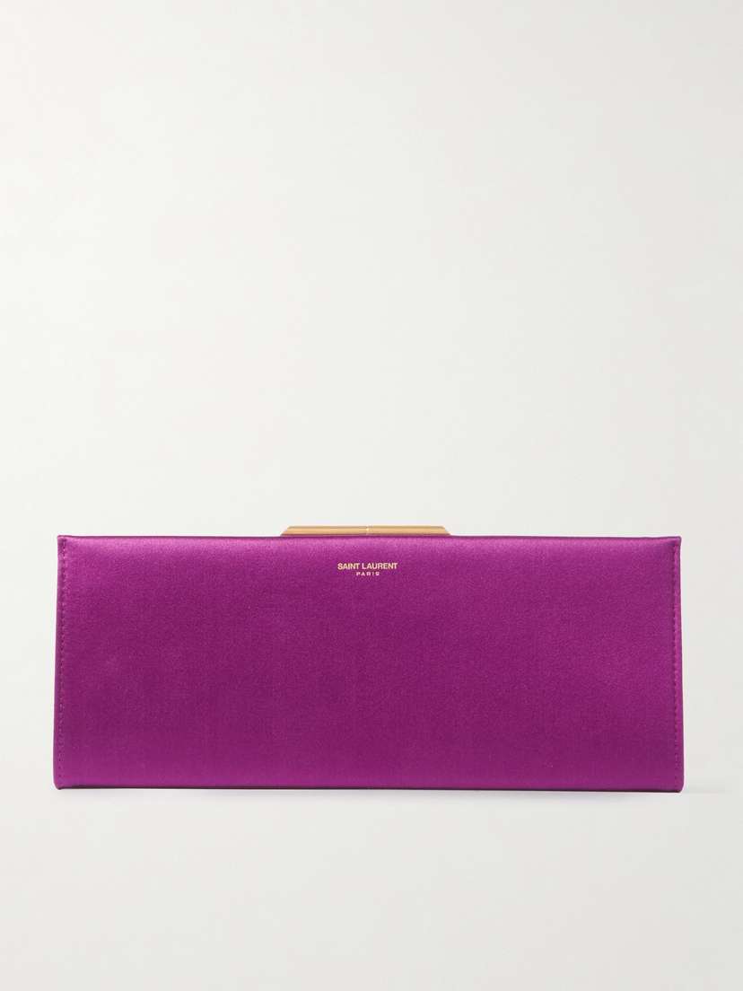 Saint Laurent Midnight Small Satin Clutch