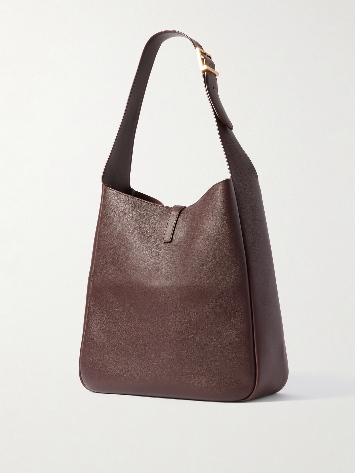Saint Laurent Le 5 A 7 Supple Large Leather Hobo Bag In Brown