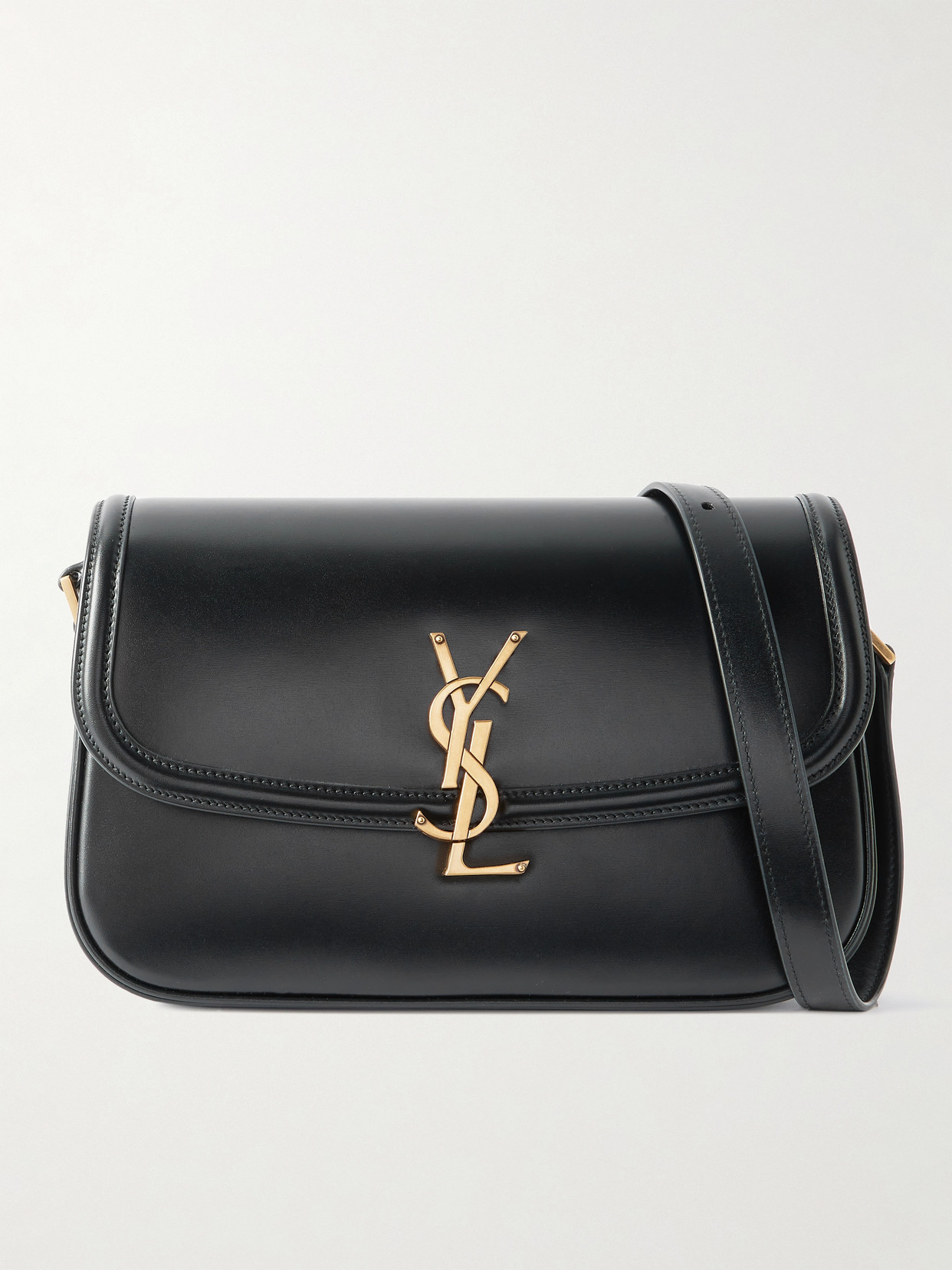 SAINT LAURENT - Solferino Medium Leather Shoulder Bag - Black