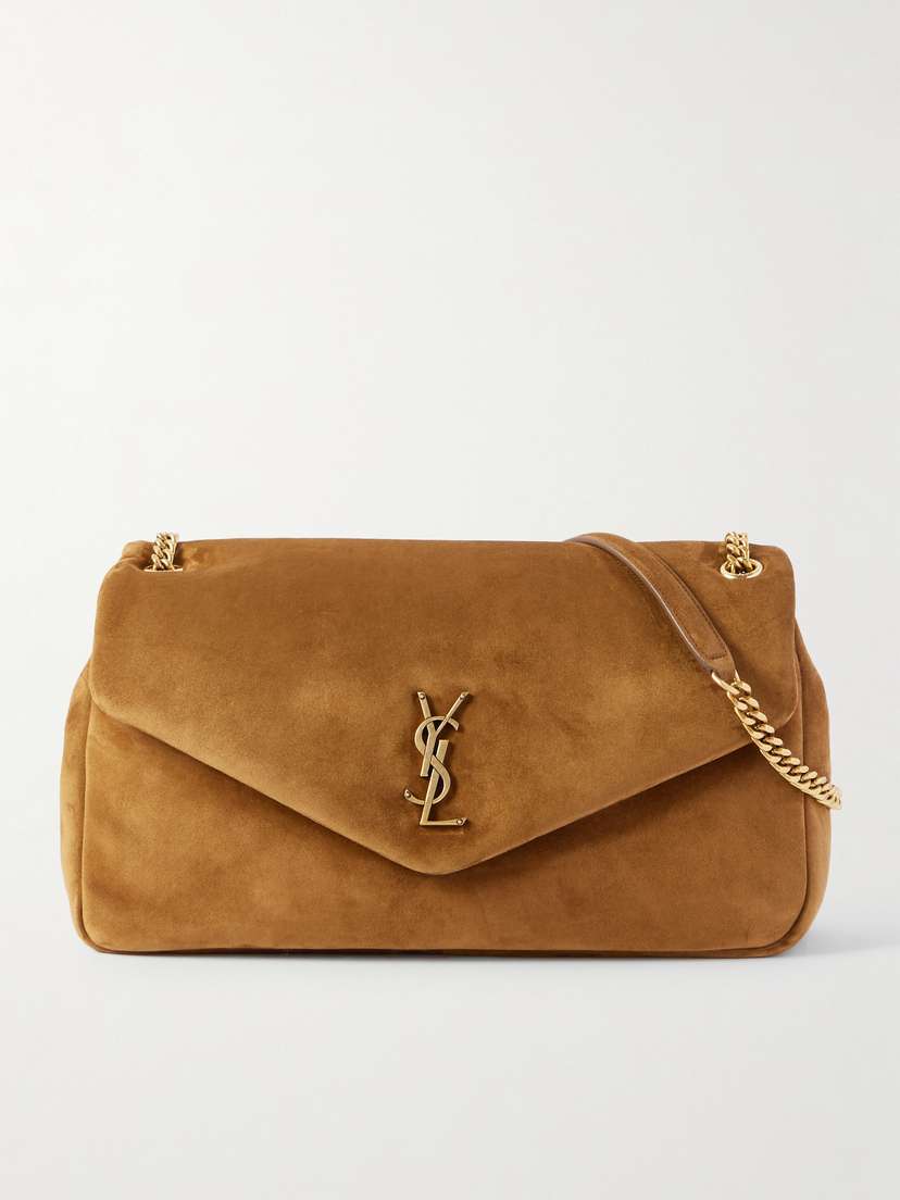 Saint Laurent Calypso Large Padded Suede Shoulder Bag