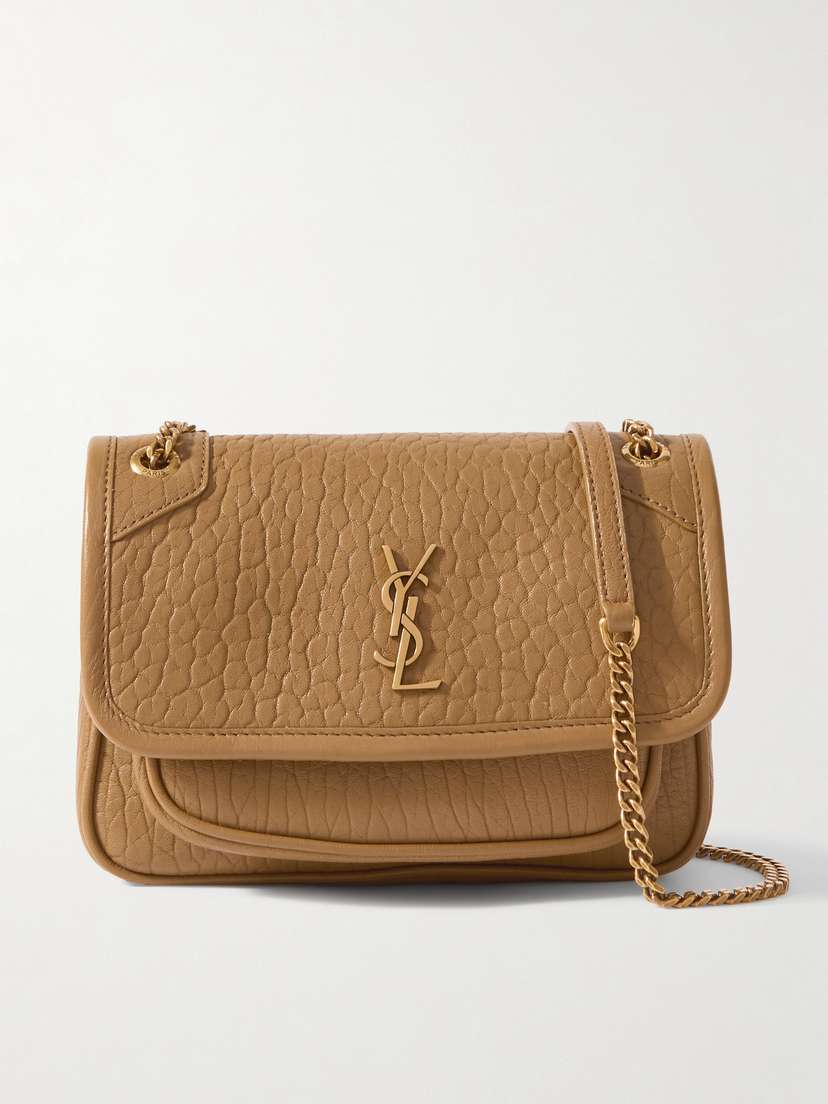 Saint Laurent Niki Mini Crinkled-leather Shoulder Bag