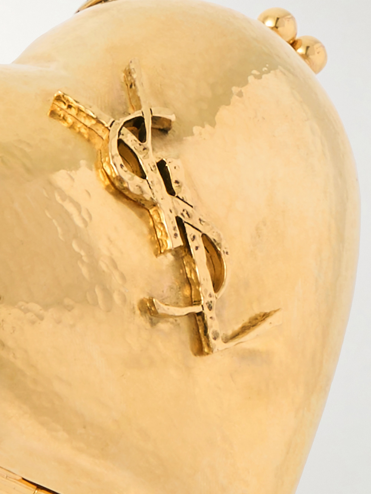 Shop Saint Laurent Embellished Gold-tone Clutch