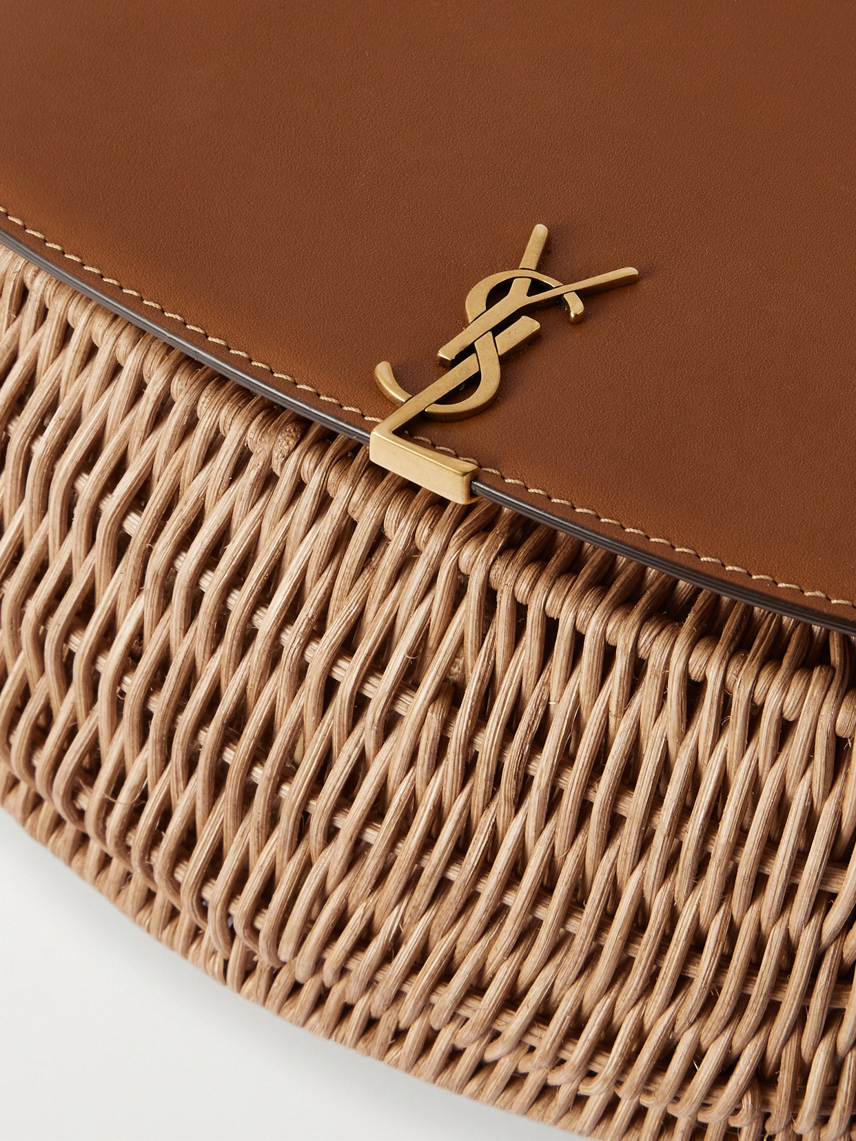 Saint Laurent Voltaire Leather-trimmed Bamboo Shoulder Bag