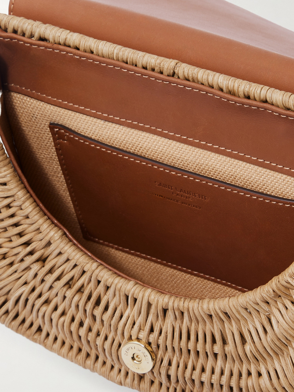 Saint Laurent Voltaire Leather-trimmed Bamboo Shoulder Bag